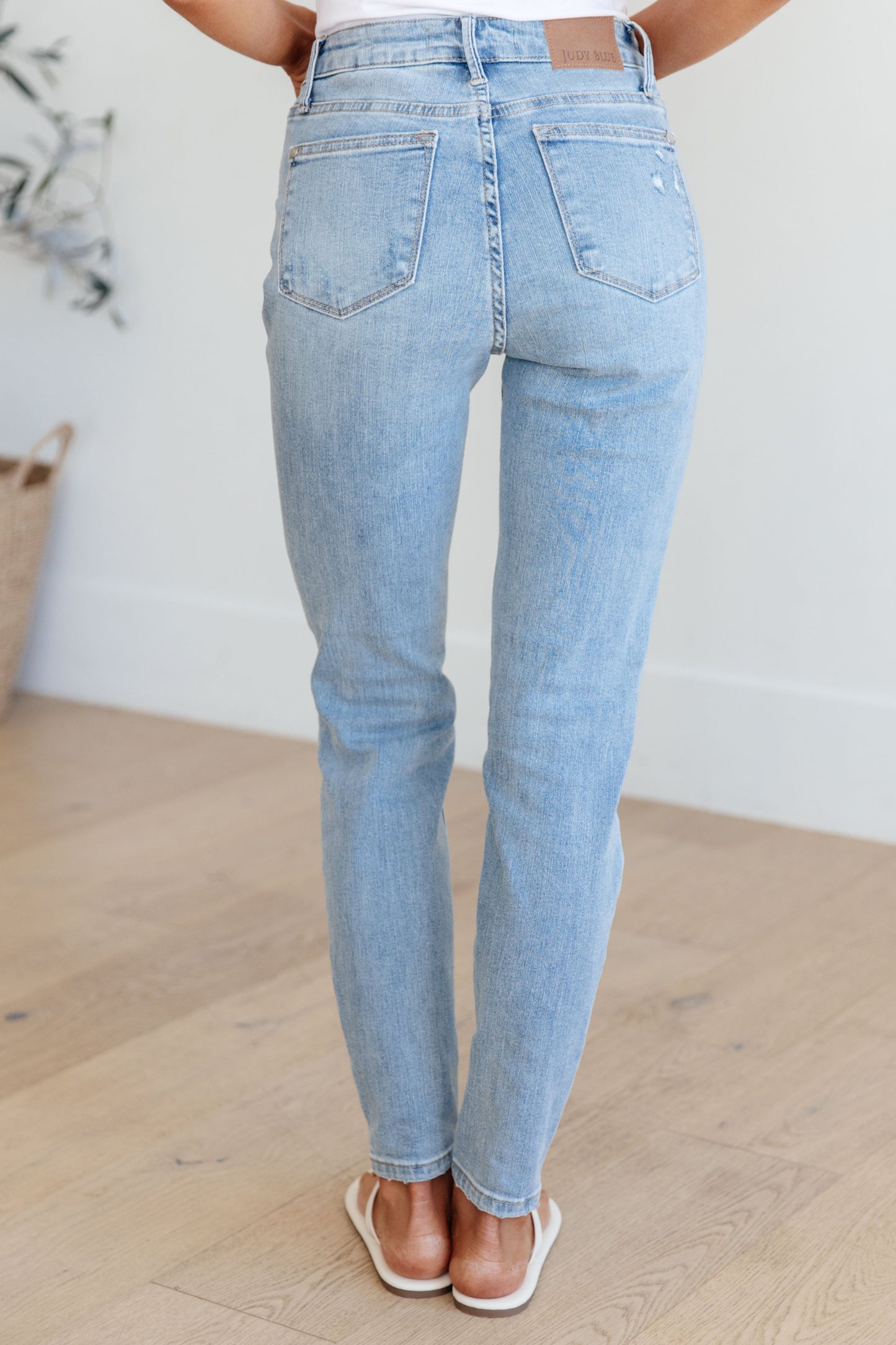 Eloise Mid-Rise Control Top Distressed Skinny Jeans | Judy Blue