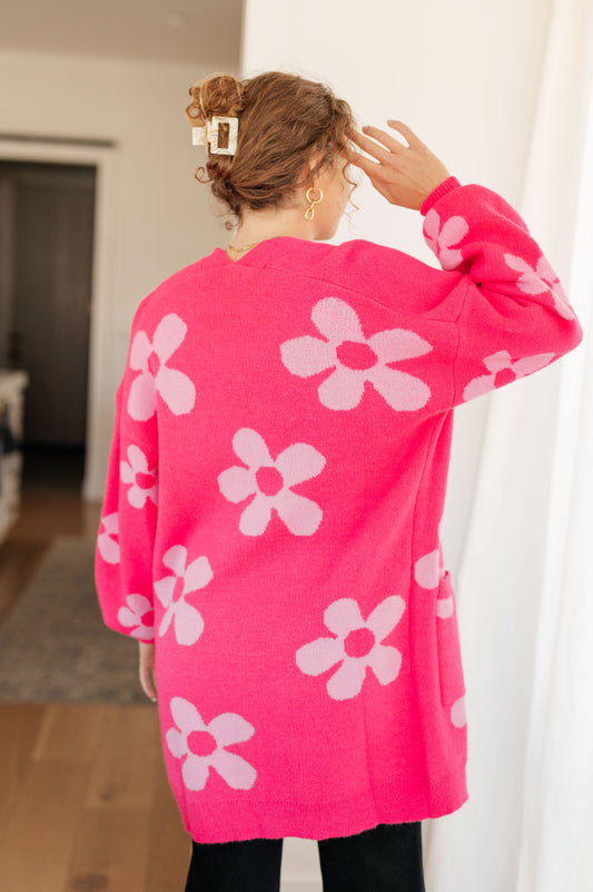 Enough Anyways Floral Cardigan | Pink