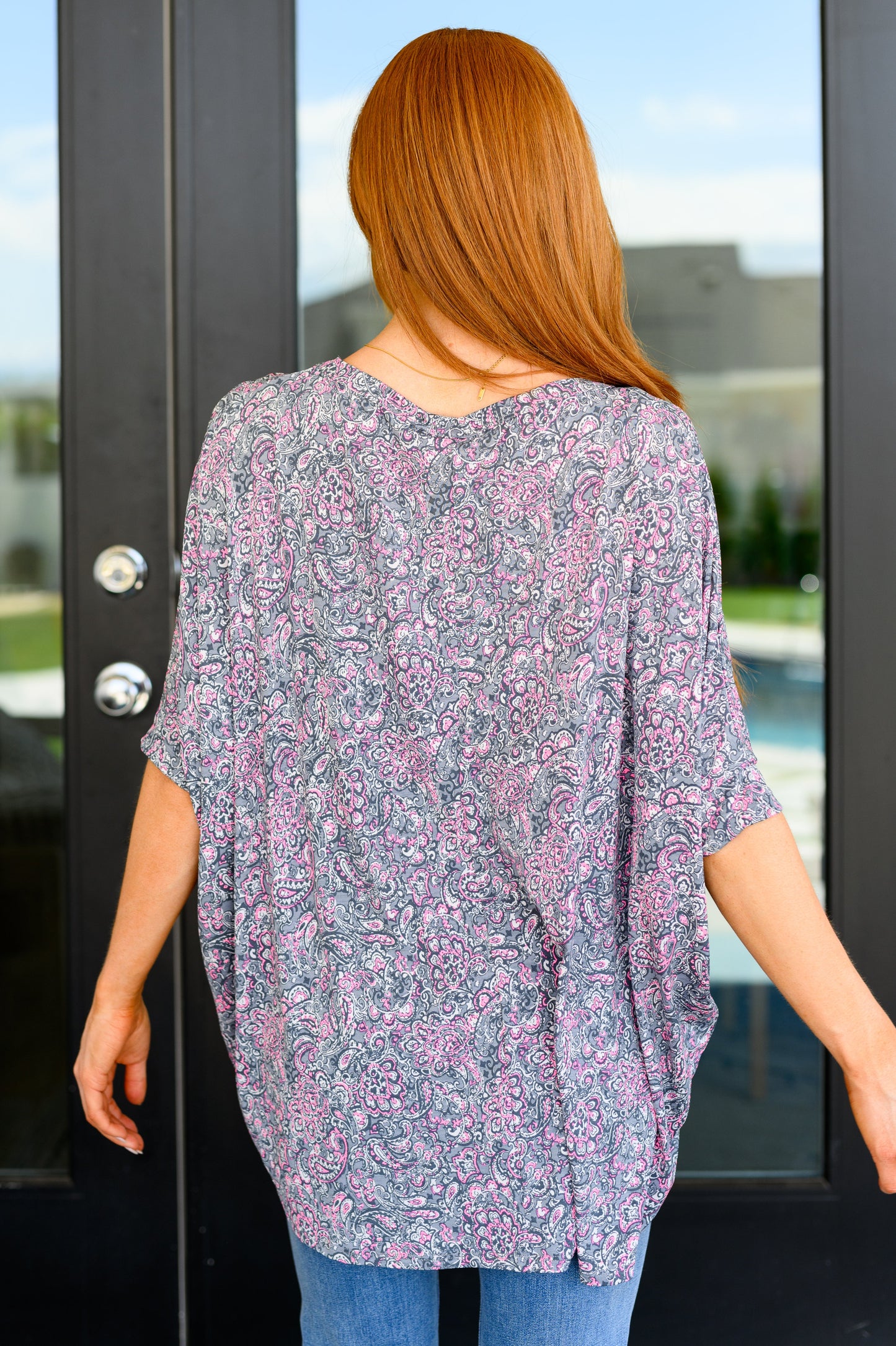 Essential Blouse | Grey & Pink Paisley