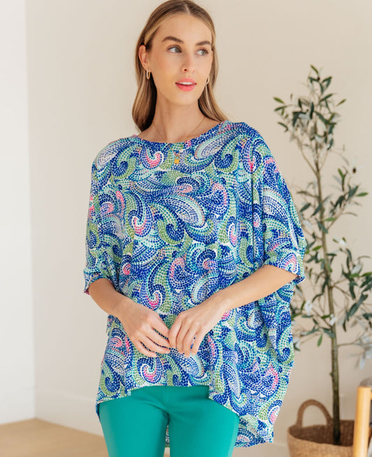 Essential Blouse | Painted Blue Mix