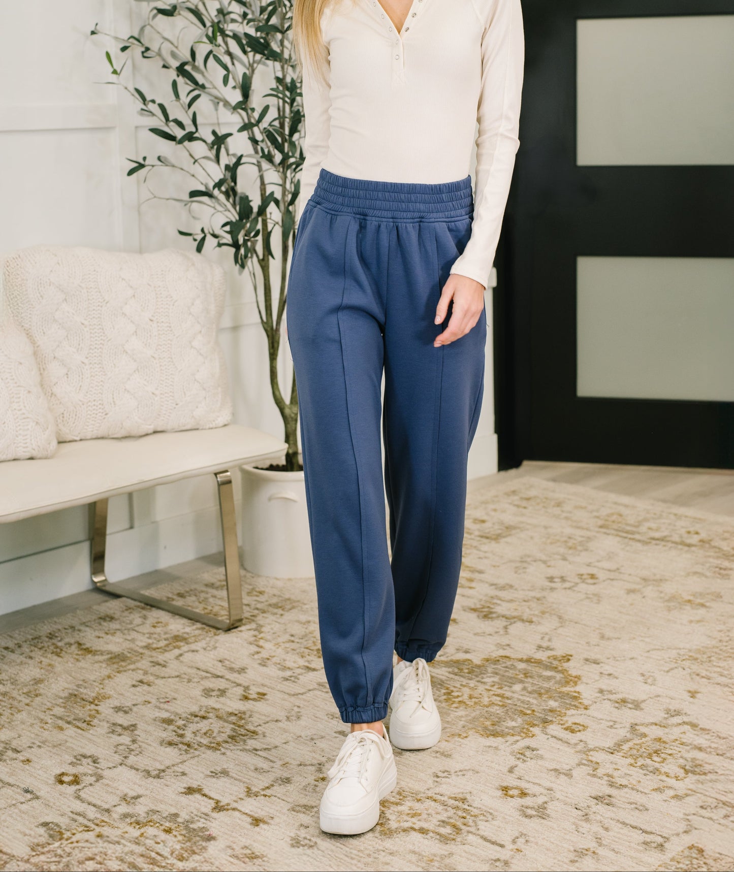 Every Second, Every Hour Joggers | Blue Indigo