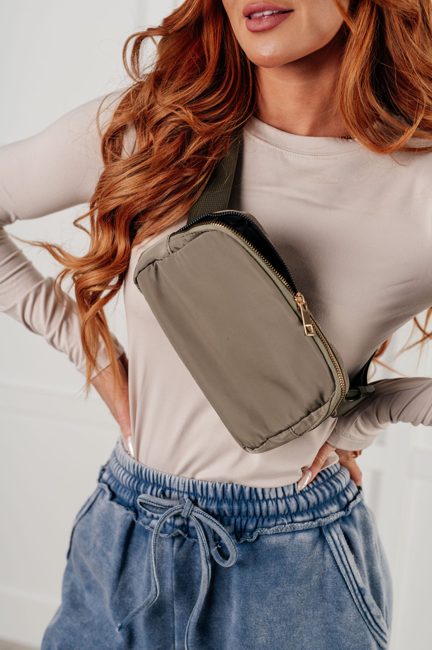 Everywhere I Go Crossbody Belt Bag | Olive