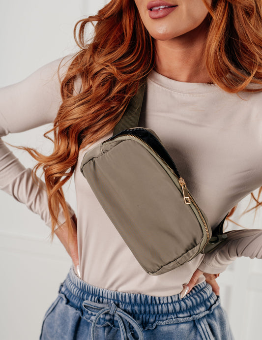 Everywhere I Go Crossbody Belt Bag | Olive