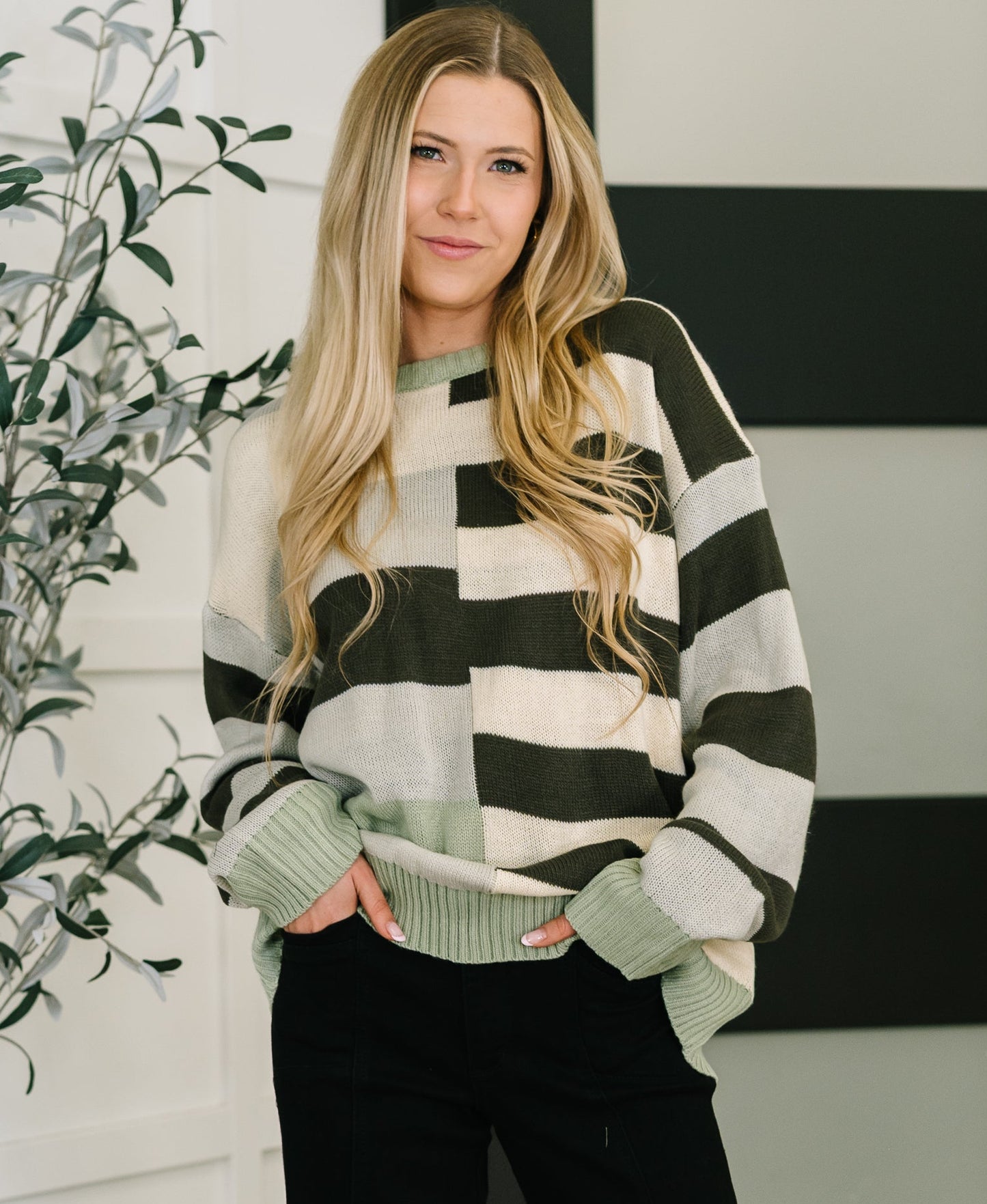 Fall Into Us Color Block Pullover