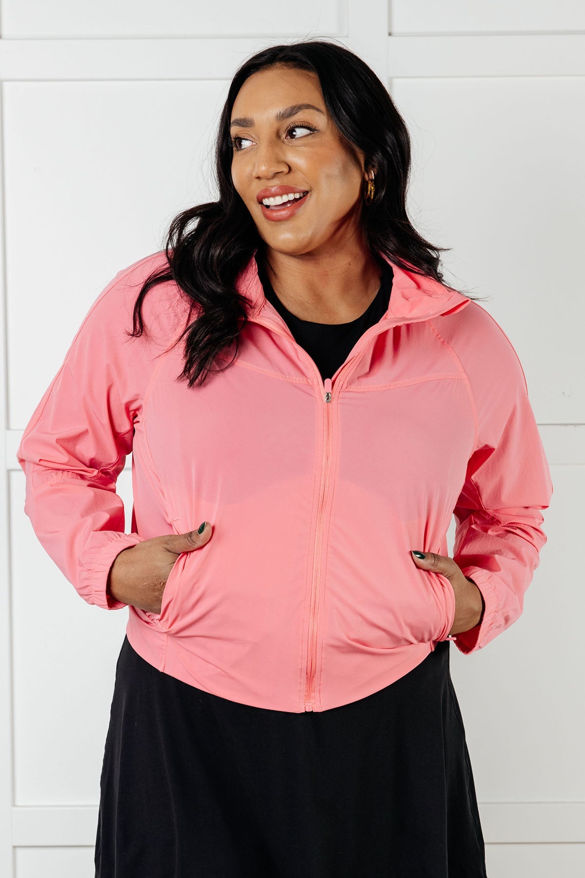 Fit Happens Tennis Jacket | Coral Rose