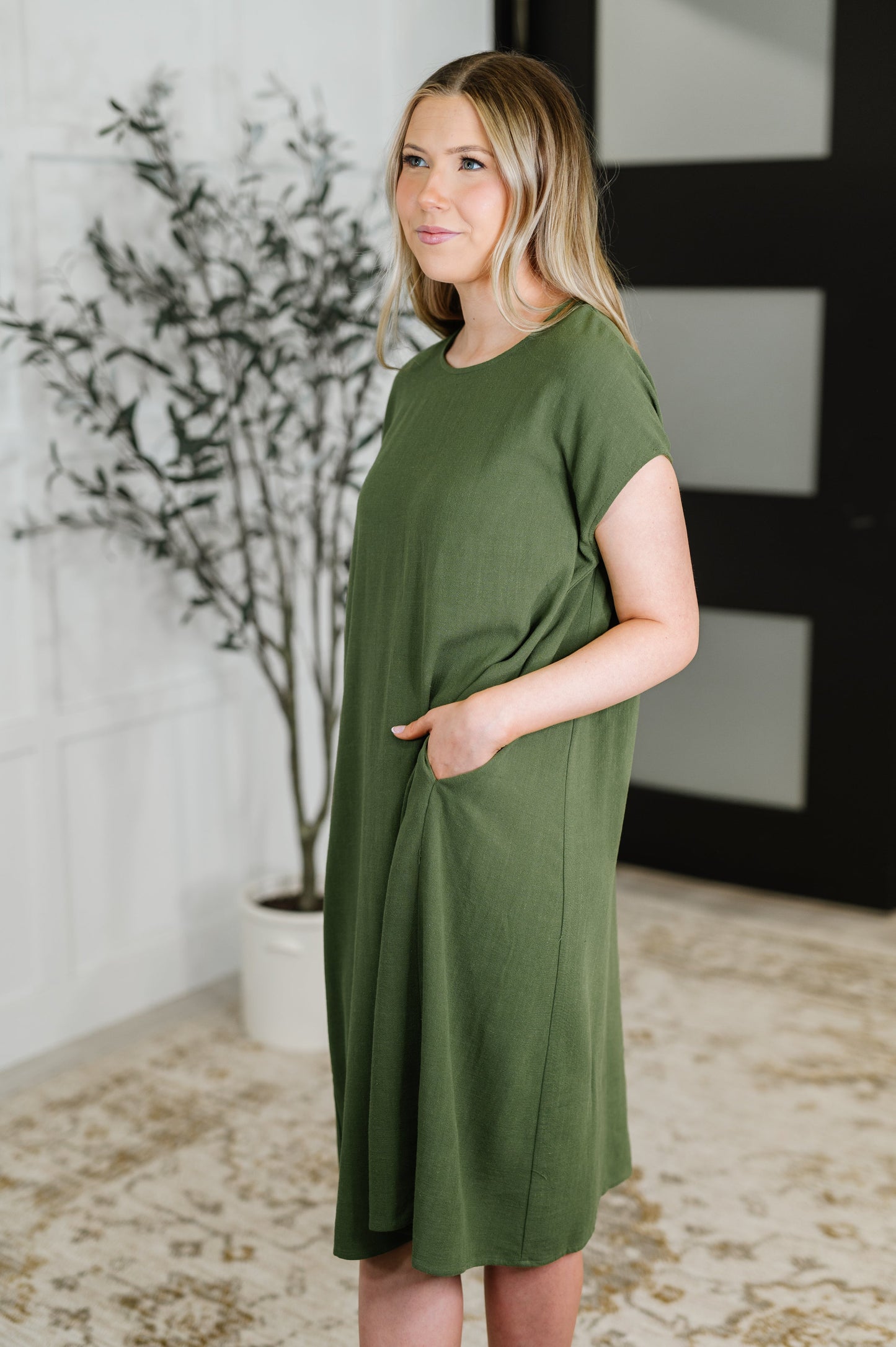 Flatter Me Later Dress | Moss