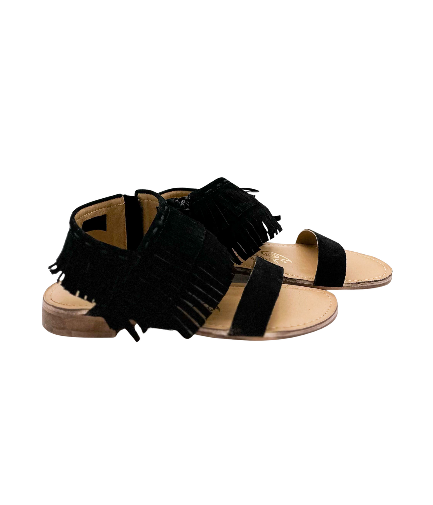 Fringe Star Sandals | Black