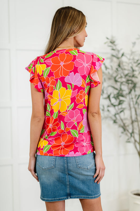 Garden Giggles Flutter Top