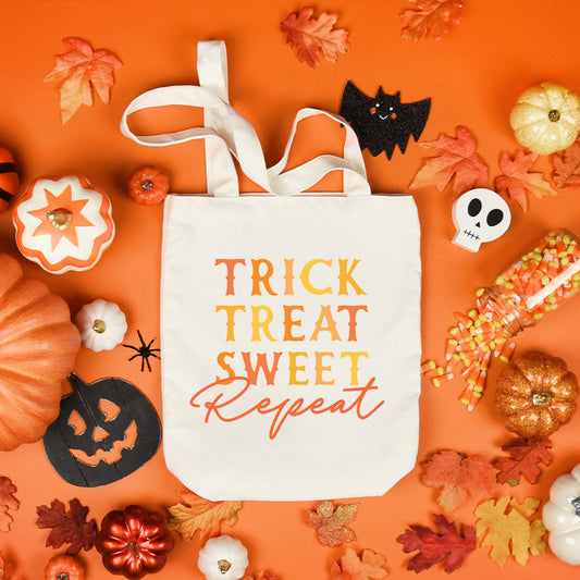 Trick, Treat, Sweet, Repeat Canvas Tote