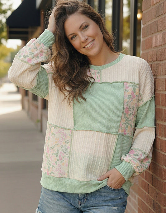 Floral Fields Colorblock Top