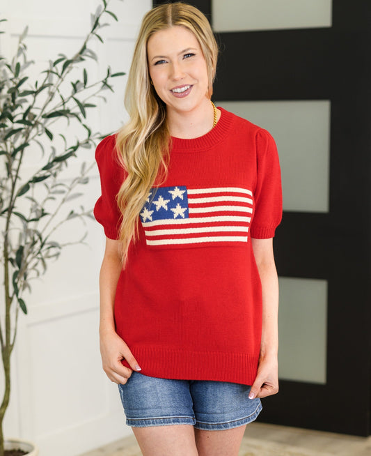 Hand Over Heart Top | Red