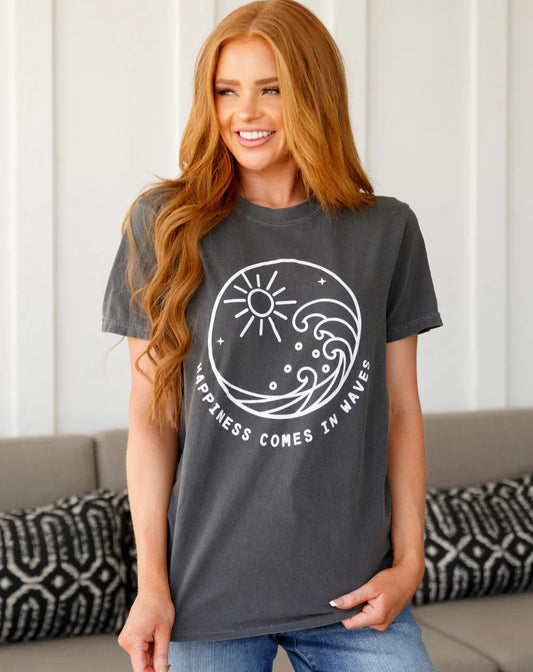 Happiness Comes in Waves Graphic Tee