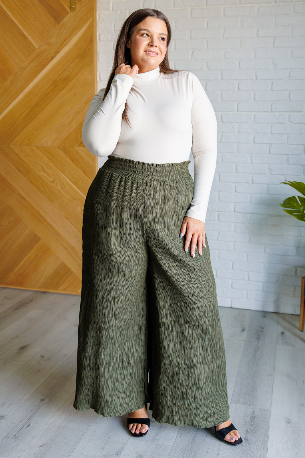 Harmony High-Rise Wide Pants | Olive