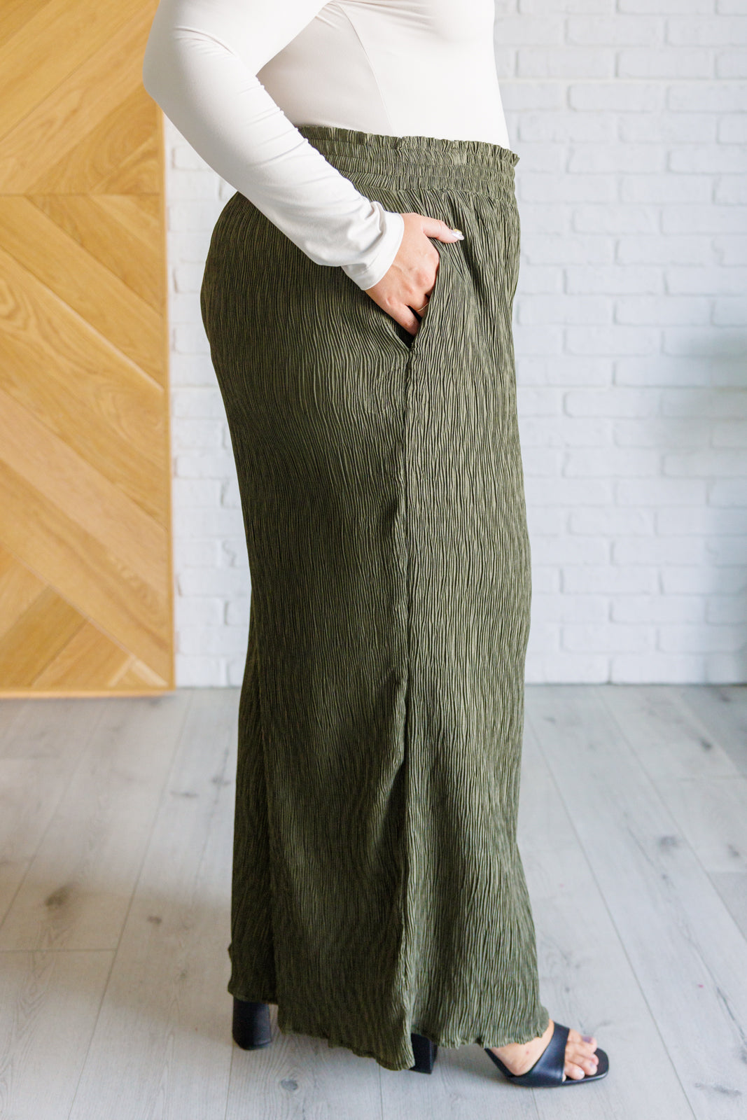 Harmony High-Rise Wide Pants | Olive