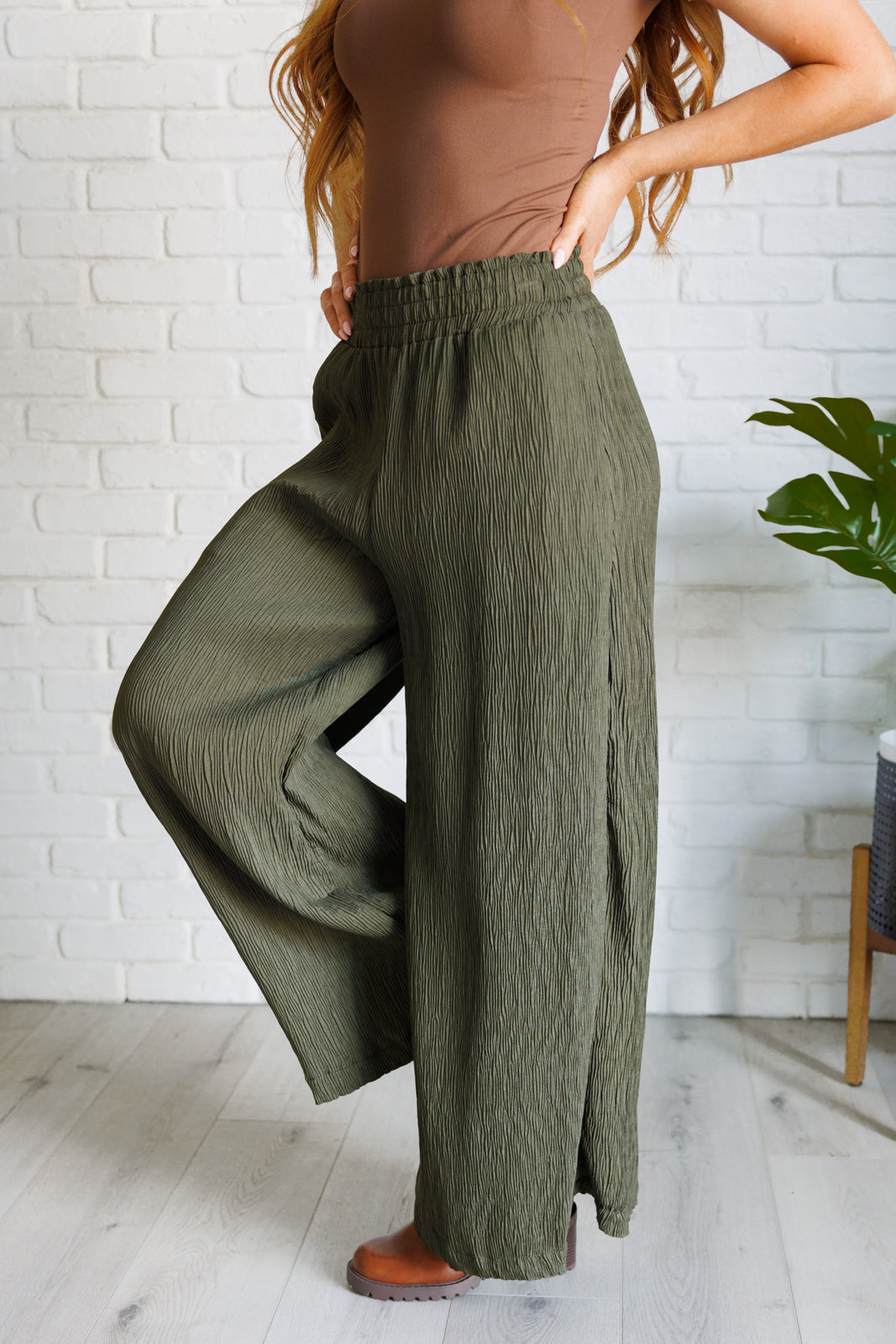 Harmony High-Rise Wide Pants | Olive