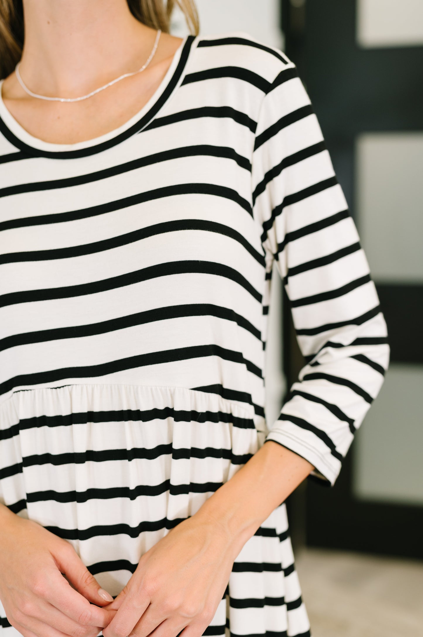 Haute Mess Casual Dress | Black & White Striped