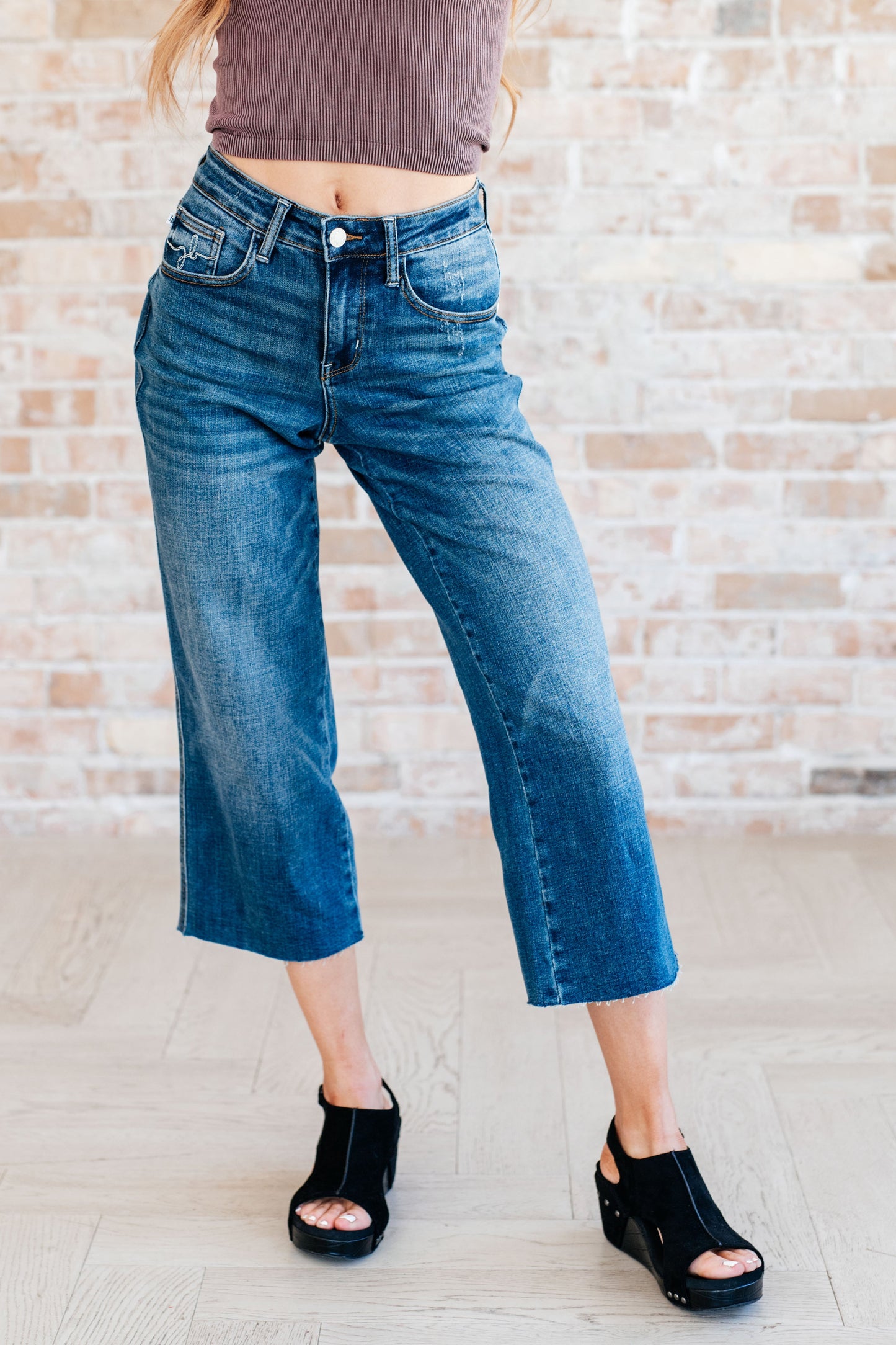 Hayes High-Rise Wide Leg Crop Jeans | Judy Blue