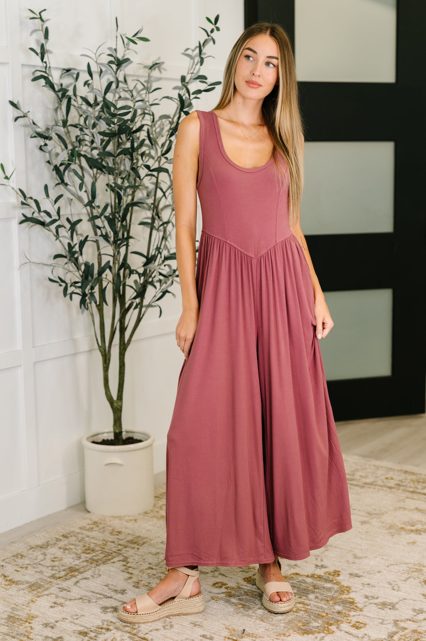 Head to Toe Whoa Wide Leg Jumpsuit | Mauve