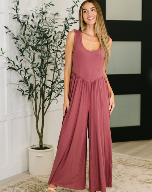 Head to Toe Whoa Wide Leg Jumpsuit | Mauve