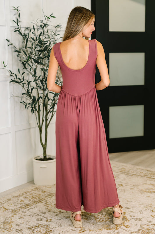 Head to Toe Whoa Wide Leg Jumpsuit | Mauve