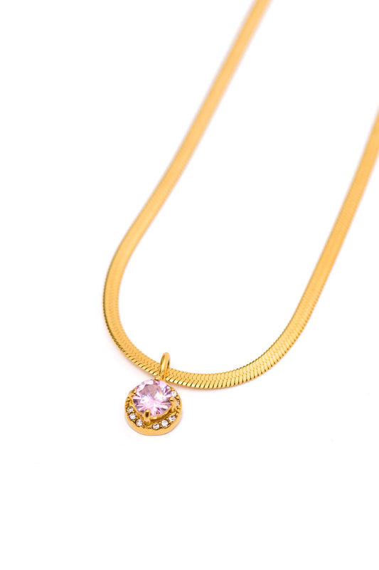 Here to Shine Gold Plated Necklace | Pink