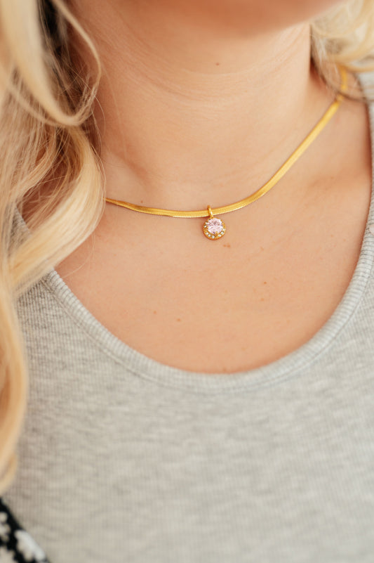 Here to Shine Gold Plated Necklace | Pink