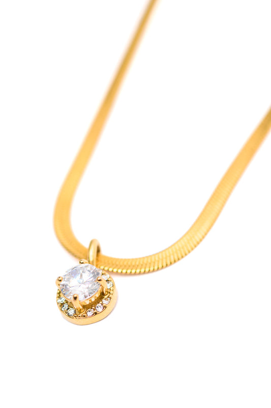 Here to Shine Gold Plated Necklace | White