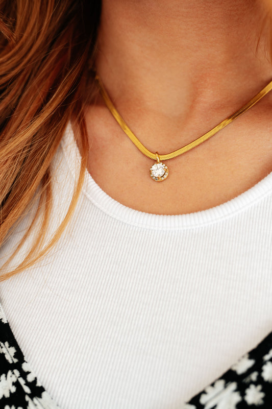 Here to Shine Gold Plated Necklace | White