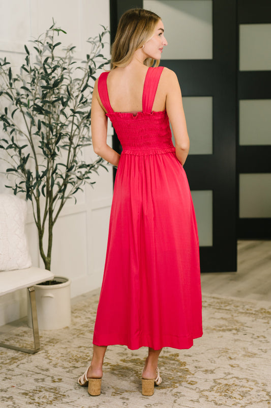 Hold Me Down Midi Dress | Fuchsia