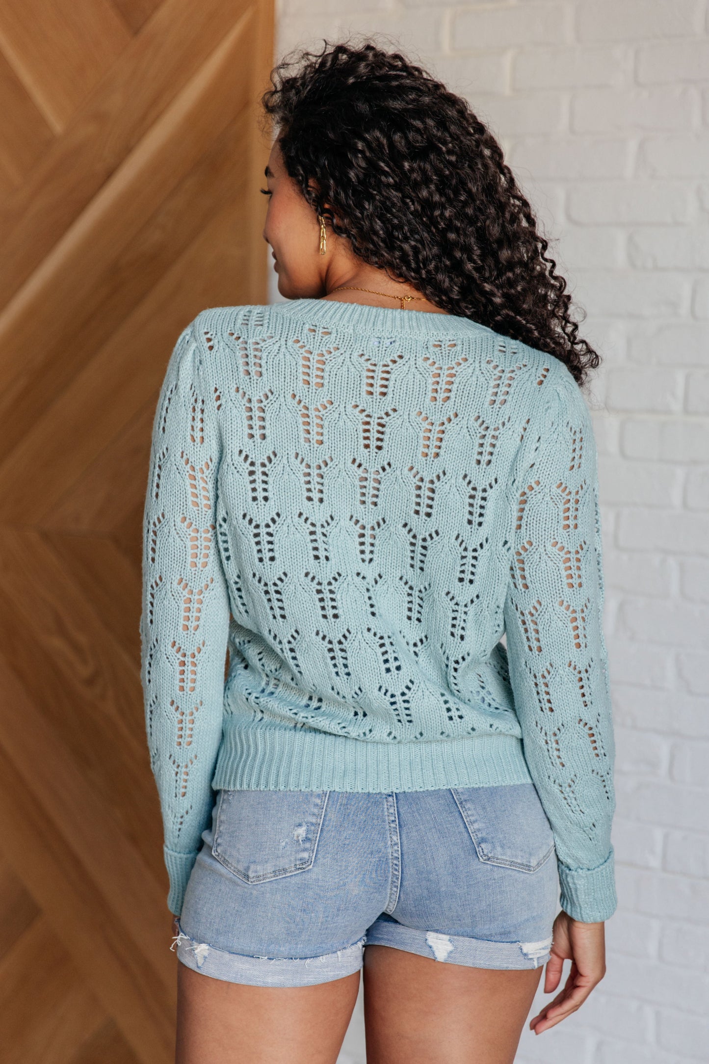 Hole In One Sheer Pointelle Sweater