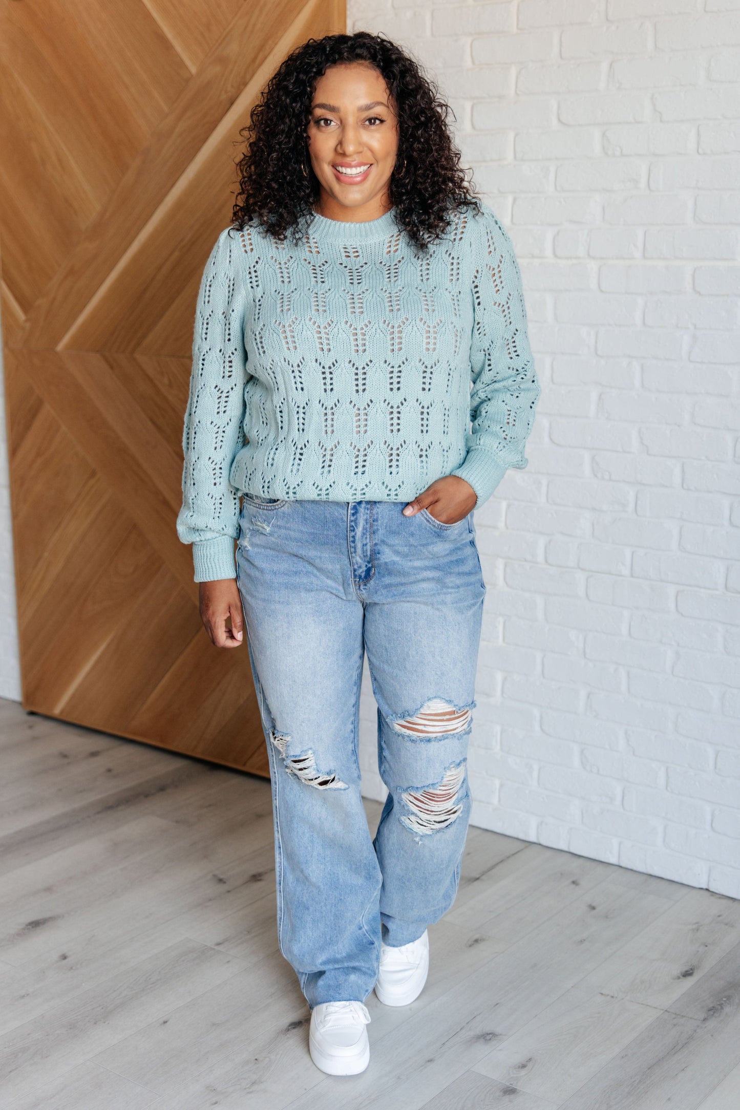 Hole In One Sheer Pointelle Sweater