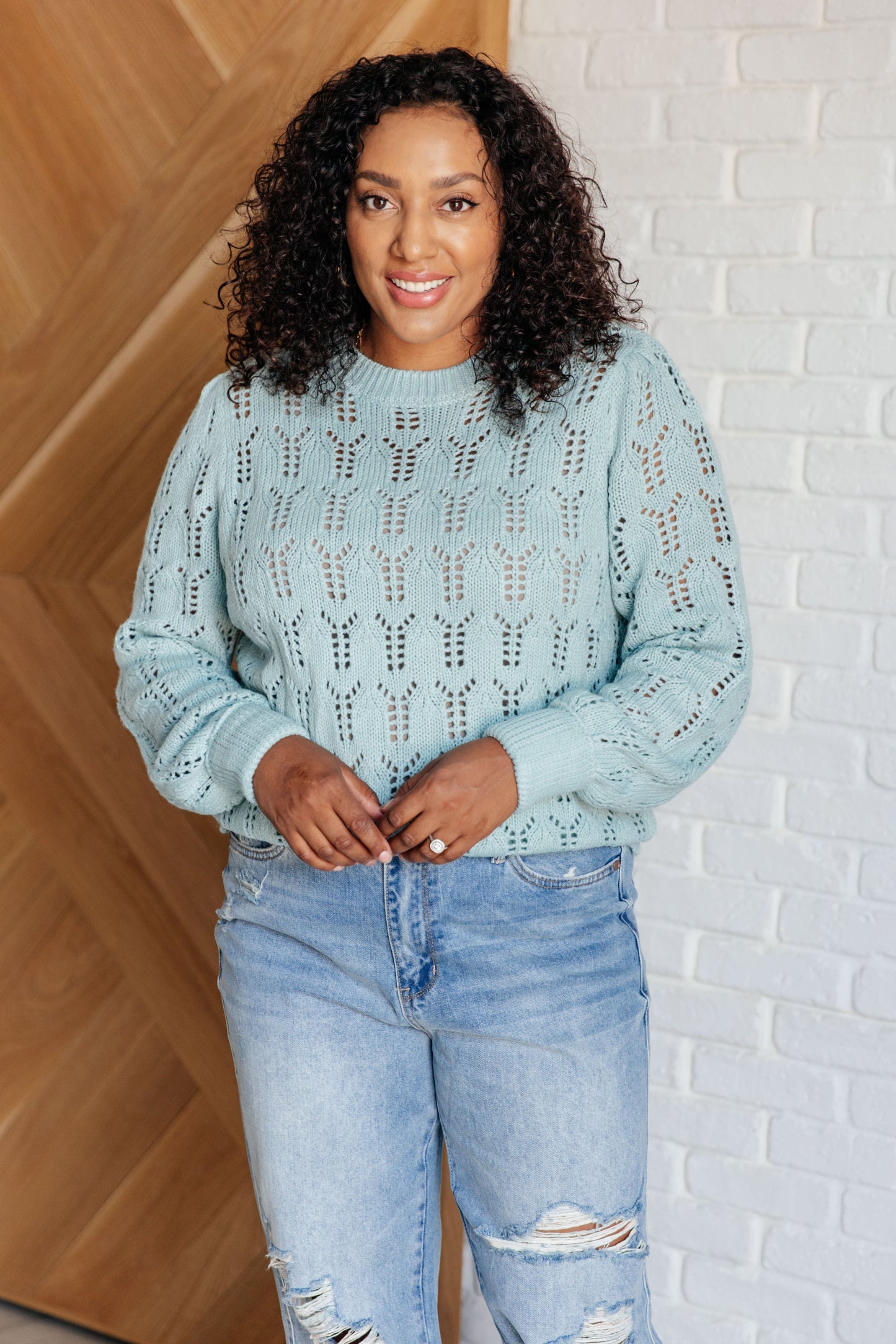 Hole In One Sheer Pointelle Sweater