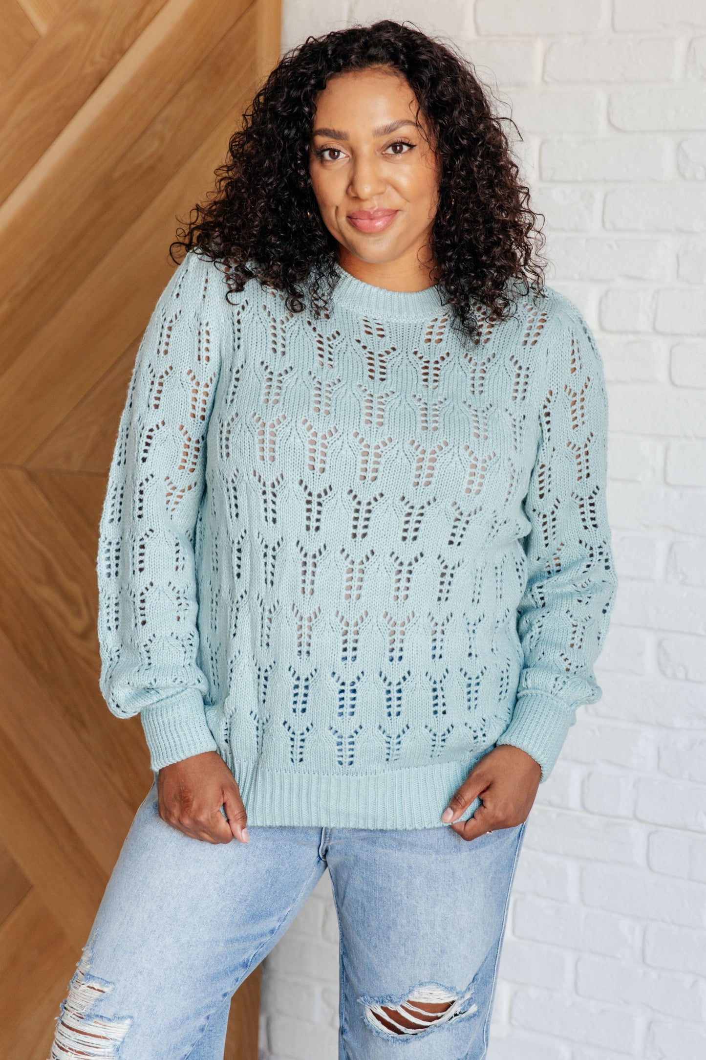 Hole In One Sheer Pointelle Sweater