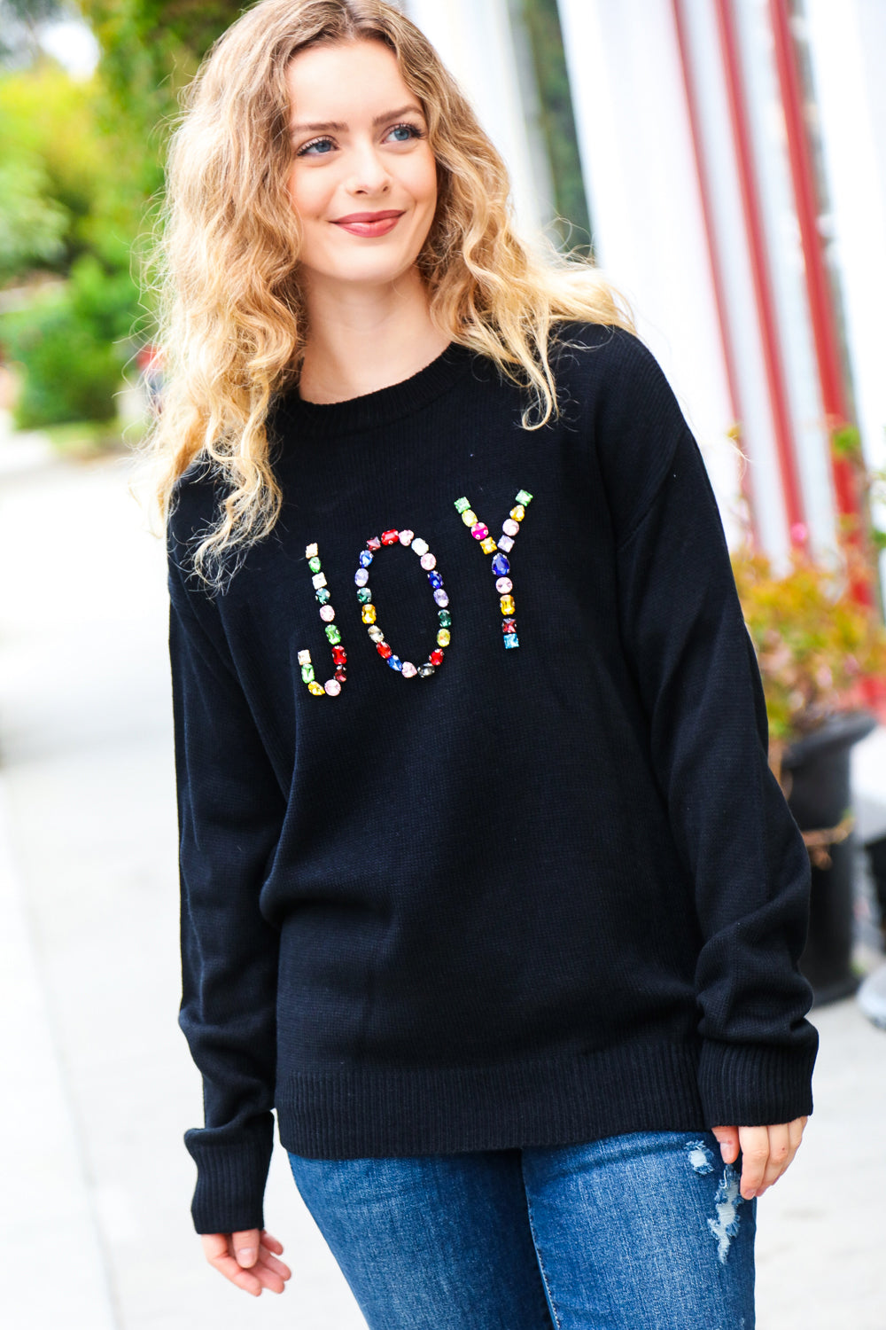 Give Back Joy Beaded Sweater