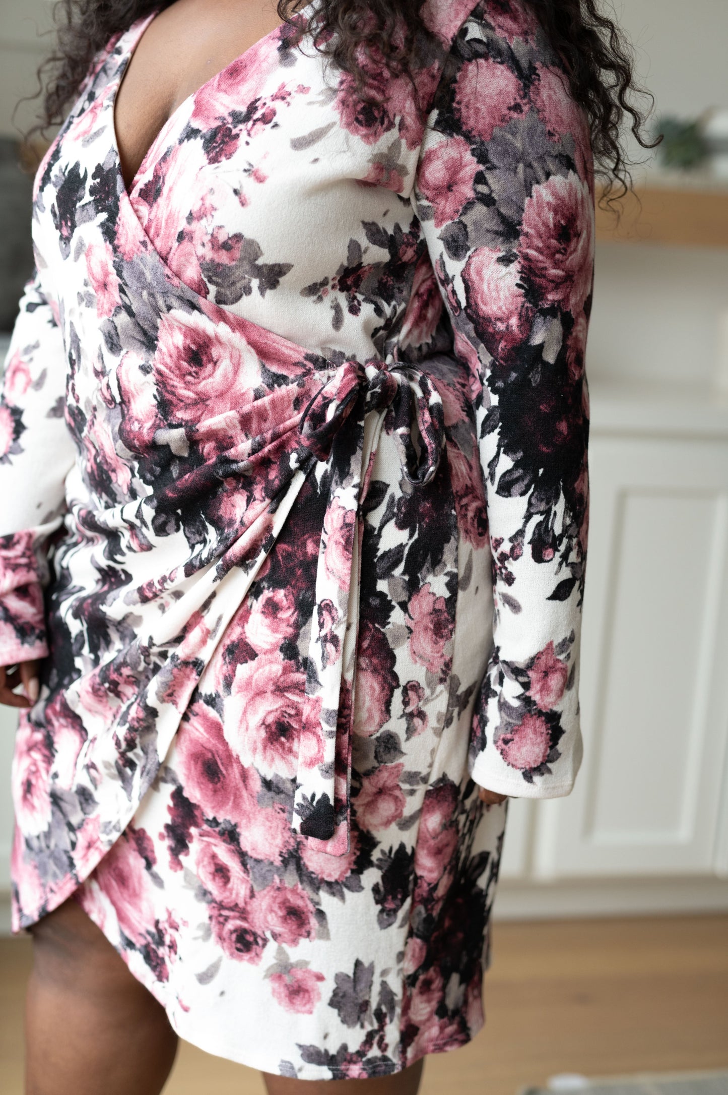 Honey Do I Ever Faux Wrap Dress | White Floral