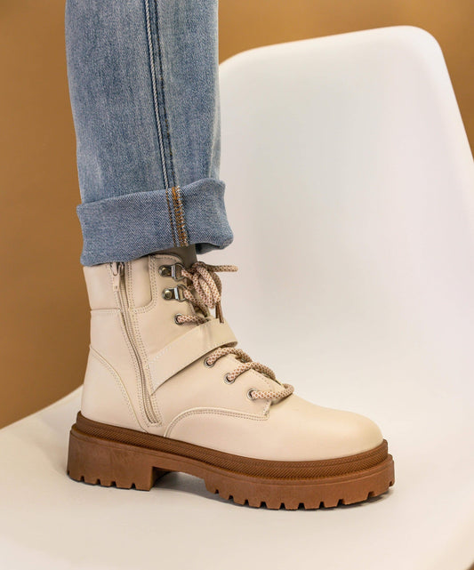 Pat Lace Up Booties | Off White