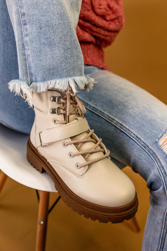 Pat Lace Up Booties | Off White