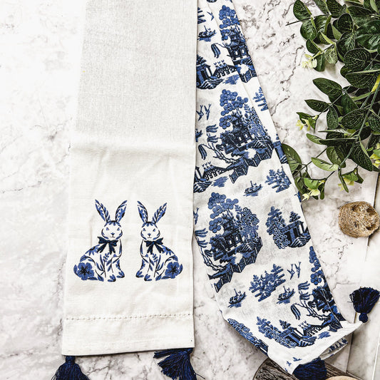 Chinoiserie Bunny Dish Towels