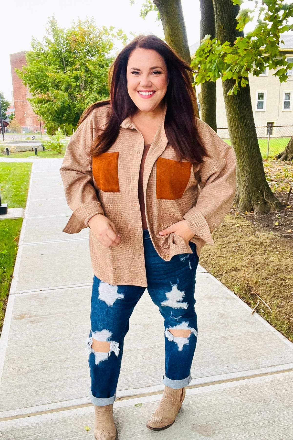 Start Your Day Plaid Oversized Shacket