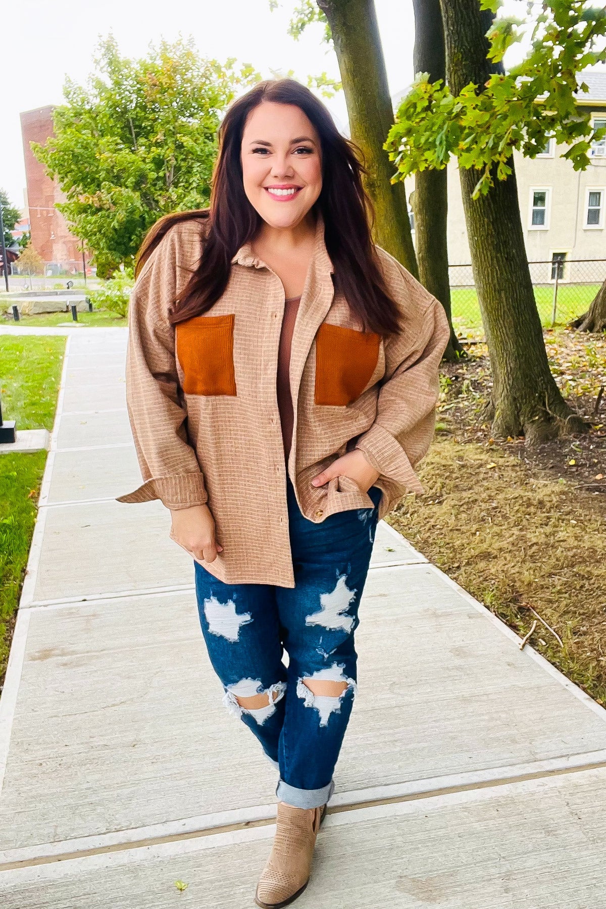 Start Your Day Plaid Oversized Shacket