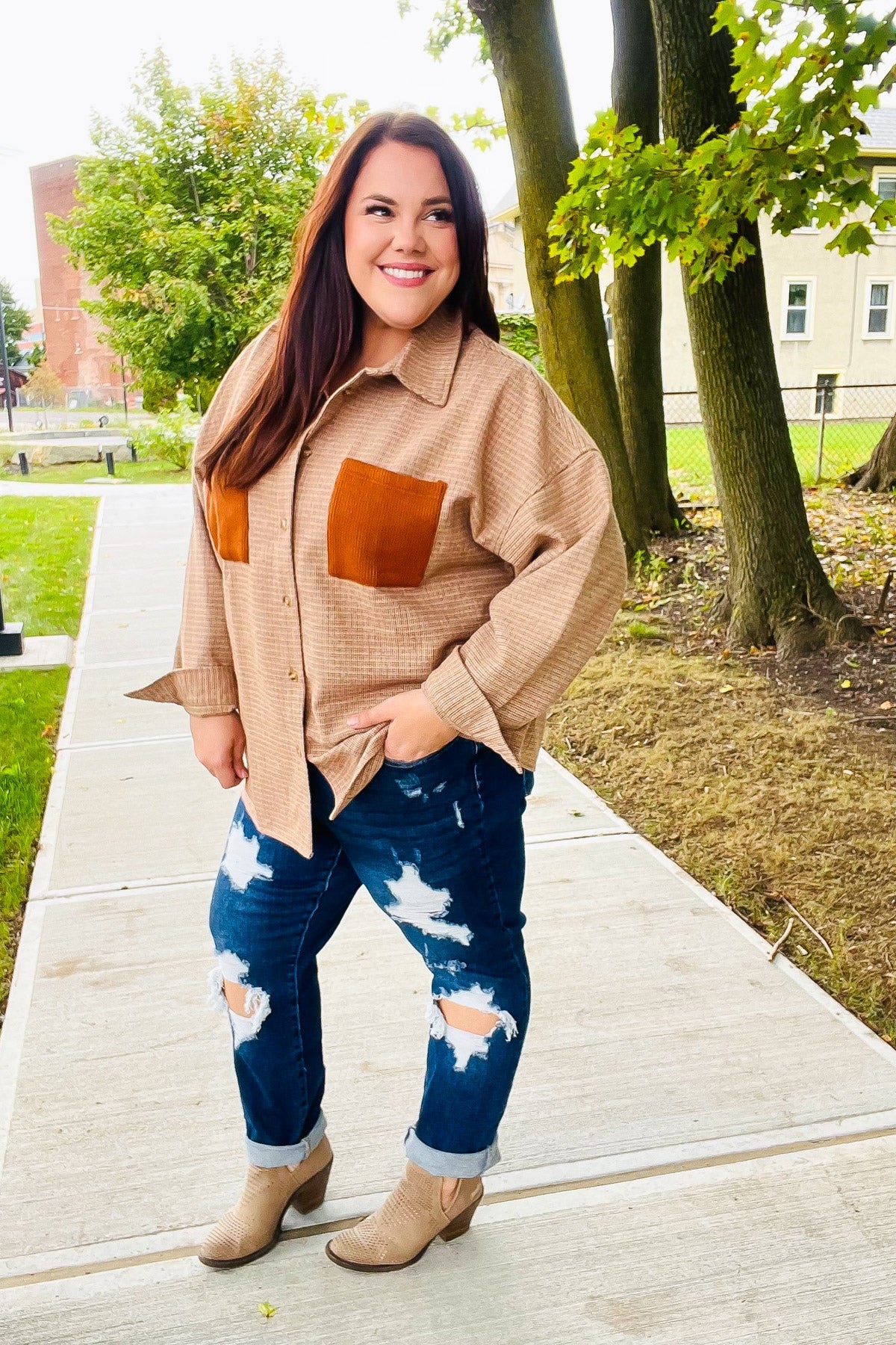 Start Your Day Plaid Oversized Shacket