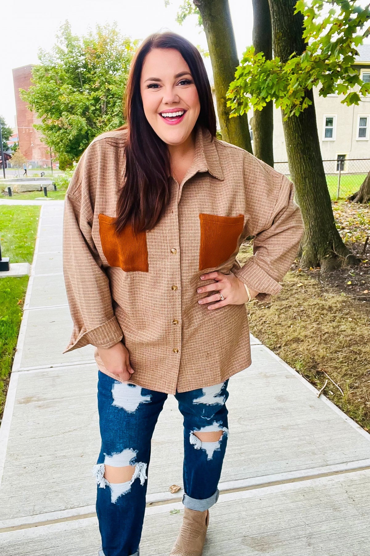 Start Your Day Plaid Oversized Shacket