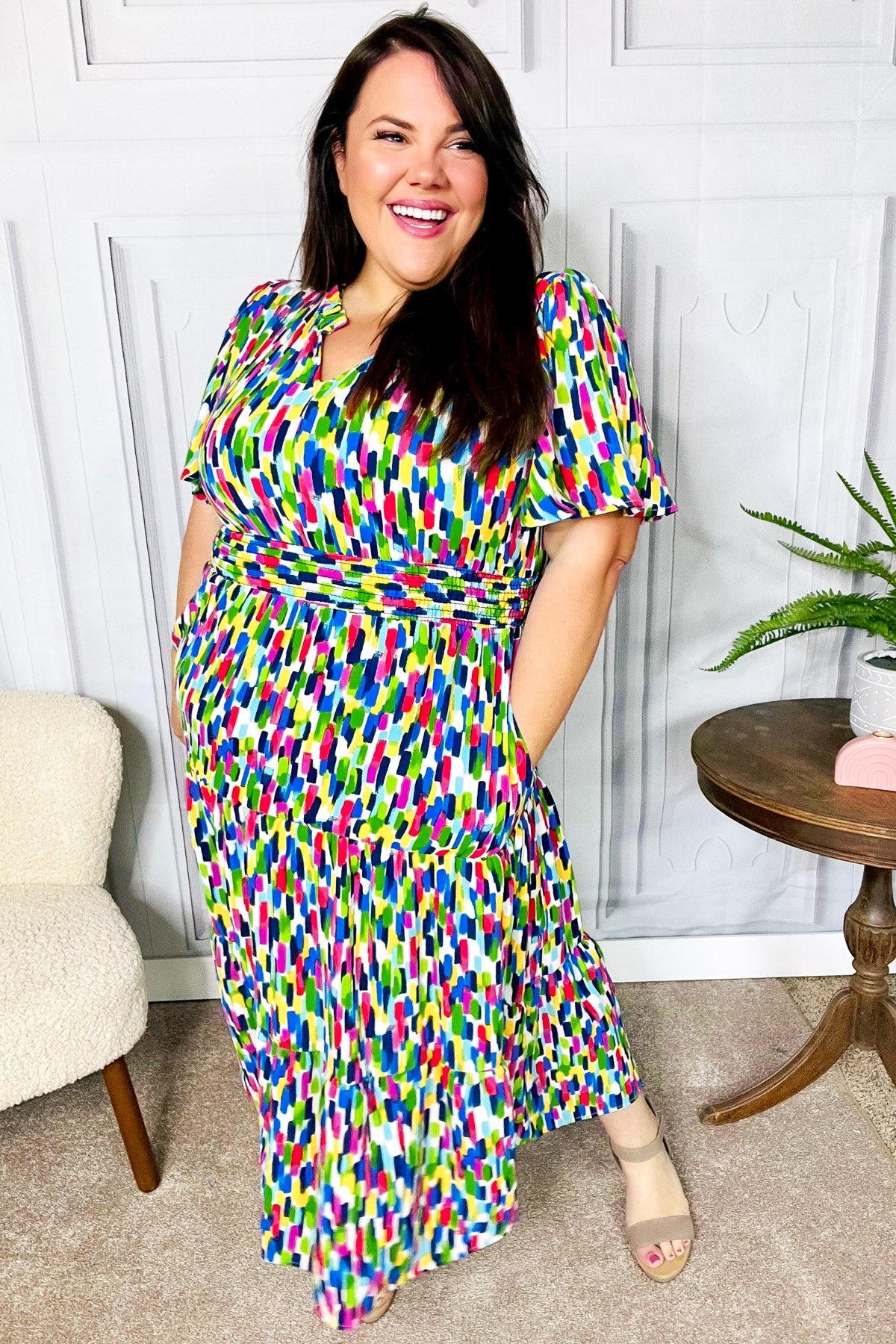 All For You Smocked Waist Maxi Dress