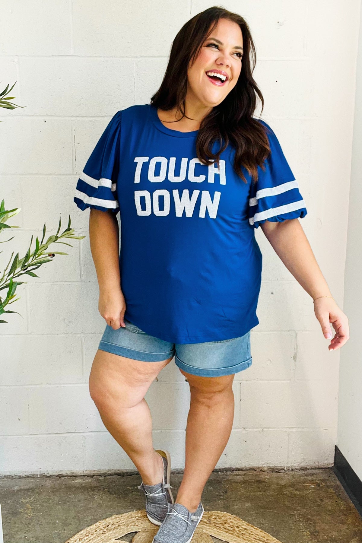 Stand Out Touchdown Sequin Game Day Top