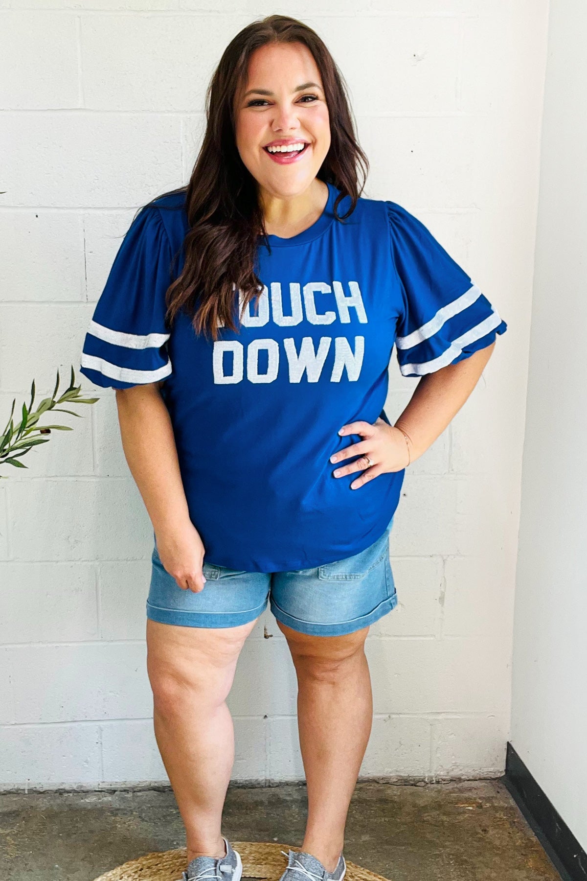 Stand Out Touchdown Sequin Game Day Top