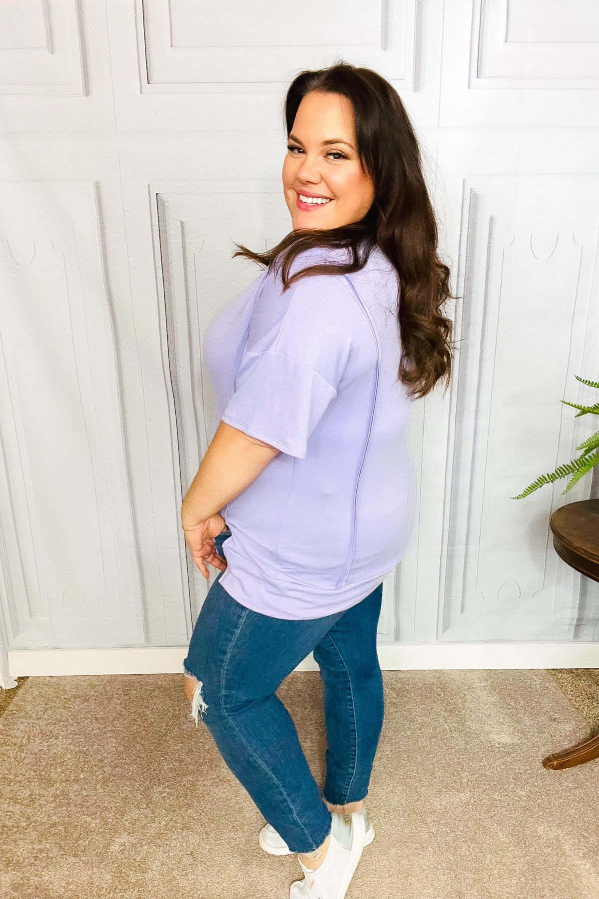 Perfectly Poised Lilac French Terry Top