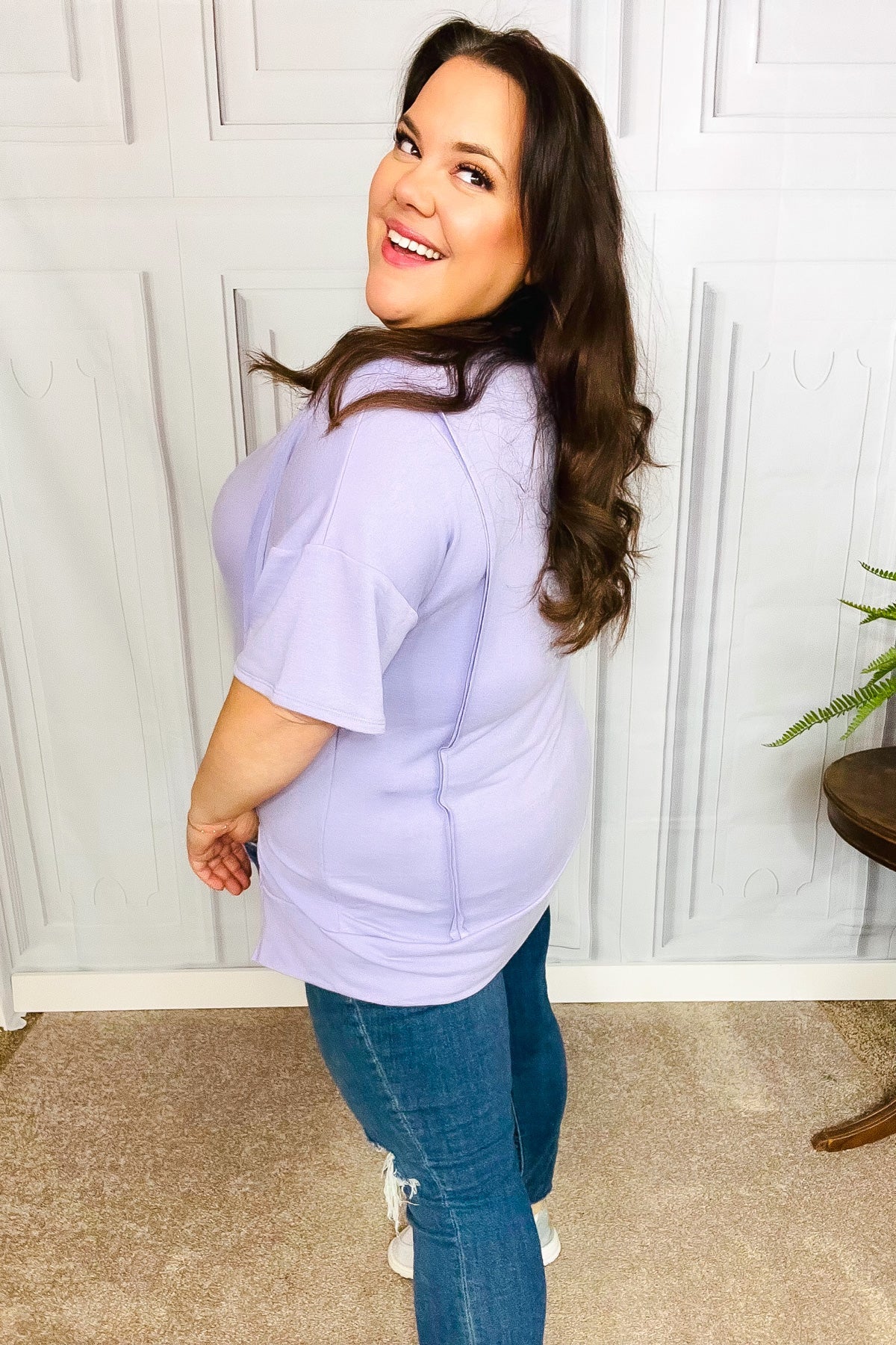 Perfectly Poised Lilac French Terry Top