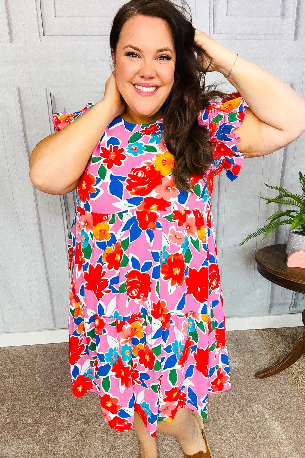 Love Found Floral Smocked Tiered Dress