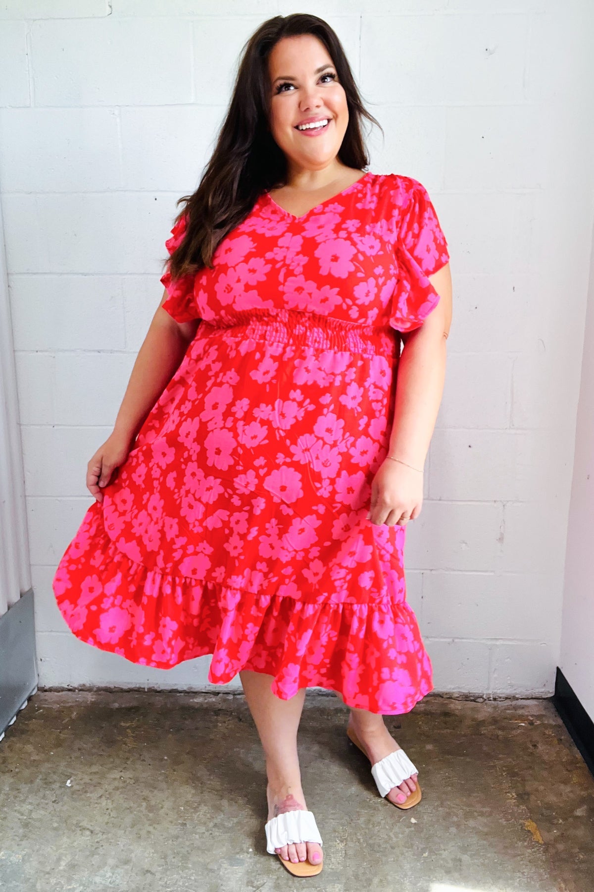 Remember Me Floral Smocked Midi Dress