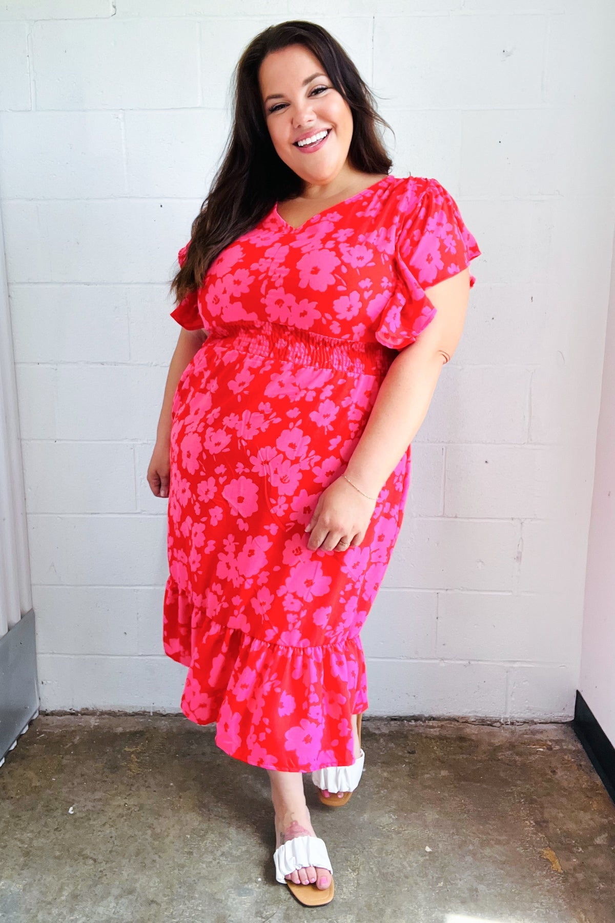 Remember Me Floral Smocked Midi Dress